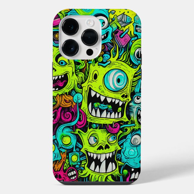 Spooky Green Monster Pattern Iphone Case (Back)