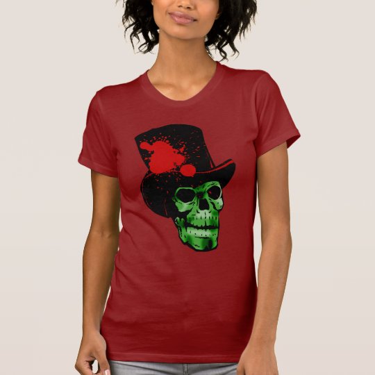 Spooky Green Skull with Top Hat