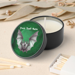 Spooky Grey Flying Bat Eerie Green Glow Cave Mini Candle Favors