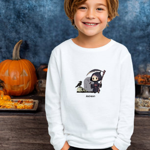 Spooky Grim Reaper Graveyard Crow Gothic Halloween Tri-Blend Shirts