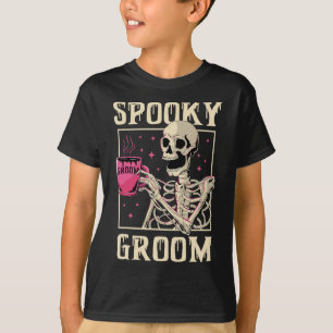 Spooky Groom Skeleton Halloween Wedding Bachelor P T-Shirt