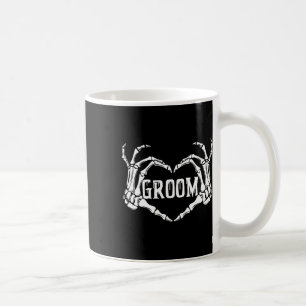Spooky Groom Skeleton Hands Halloween Engagement W Coffee Mug