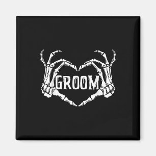 Spooky Groom Skeleton Hands Halloween Engagement W Magnet