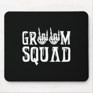 Spooky Groom Squad Gothic Wedding Halloween Bachel Mouse Pad