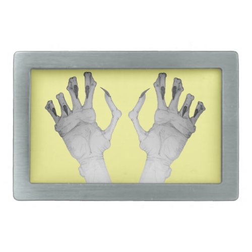 spooky gruesome monster hand scary picture rectangular belt buckle
