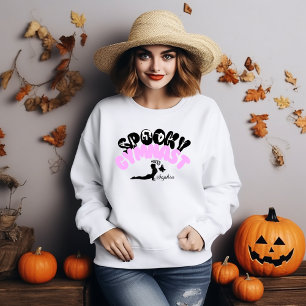 Spooky Gymnast Personalized Name Halloween Gift Sweatshirt