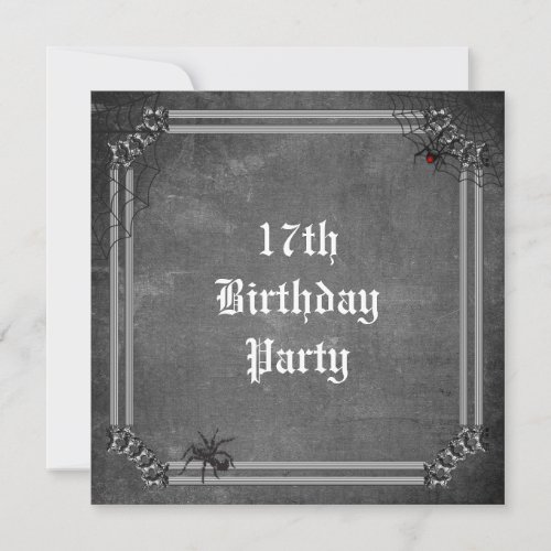 Spooky Halloween 17th Birthday Invitation