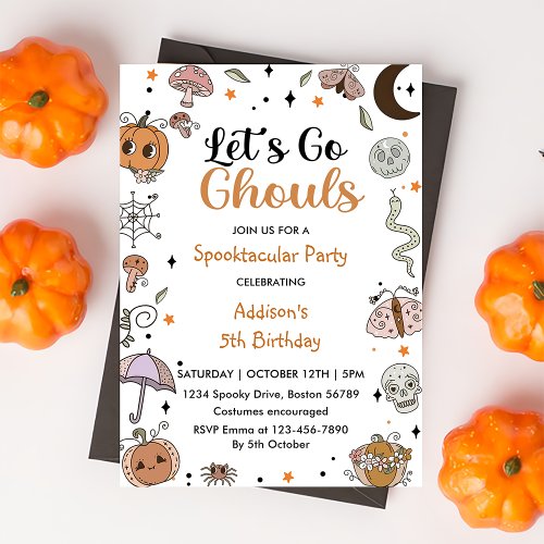 Spooky Halloween 5th Birthday Party Invitation