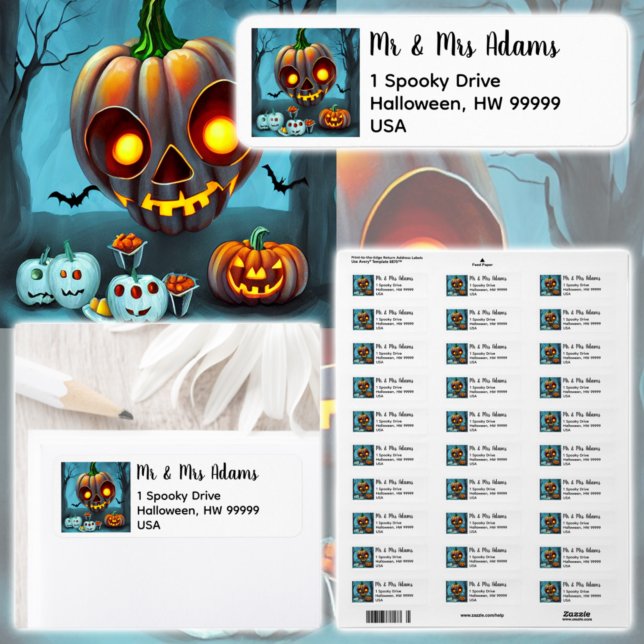 Spooky Halloween Art 2: Cute Pumpkin Monsters Label (Creator Uploaded)