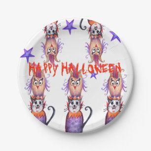 Spooky Halloween Art Paper Plates