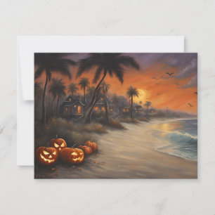 Spooky Halloween at The Beach - Blank Notecard