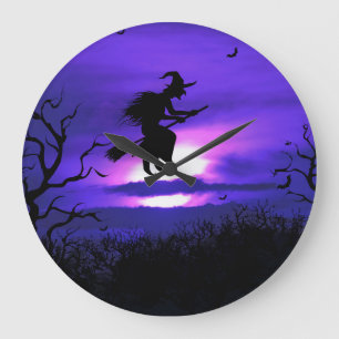 Spooky Halloween background design. Large Clock
