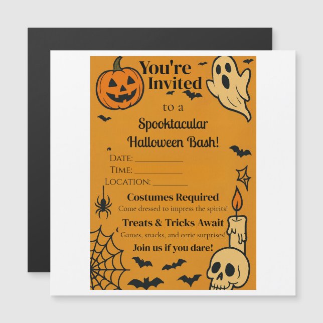 Spooky Halloween Bash Invite | Ghosts & Games (Front/Back)
