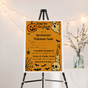 Spooky Halloween Bash Invite   Ghosts & Games Foam Board