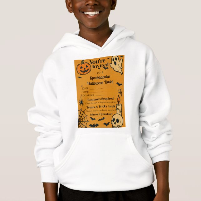 Spooky Halloween Bash Invite | Ghosts & Games Hoodie (Front)
