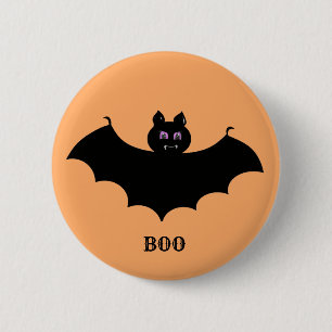 Spooky Halloween Bat Button