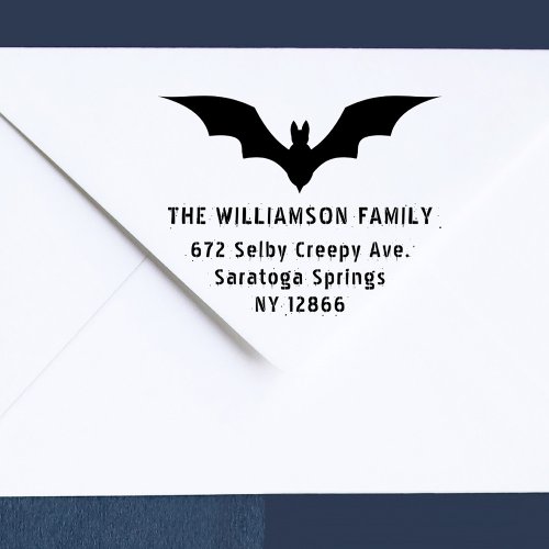 Spooky Halloween Bat Custom Family Return Address Self_inking Stamp