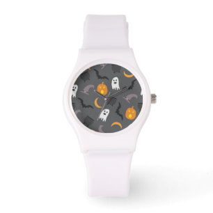 Spooky Halloween Bat Ghost Cauldron Pattern Watch