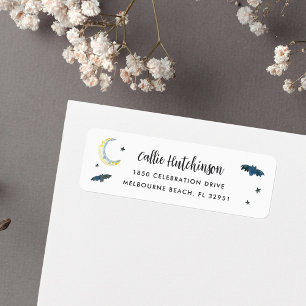 Spooky Halloween Bats Return Address Label