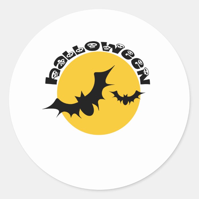 Spooky, "Halloween Bats" Round Stickers