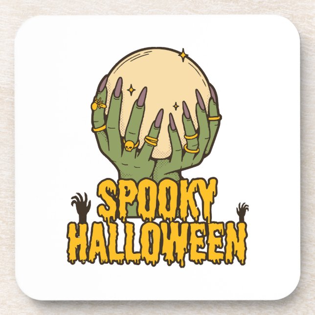 spooky halloween beverage coaster (Front)