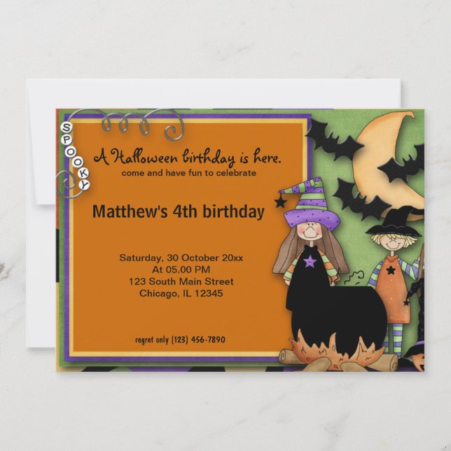 Spooky Halloween Birthday Invitation (Front)