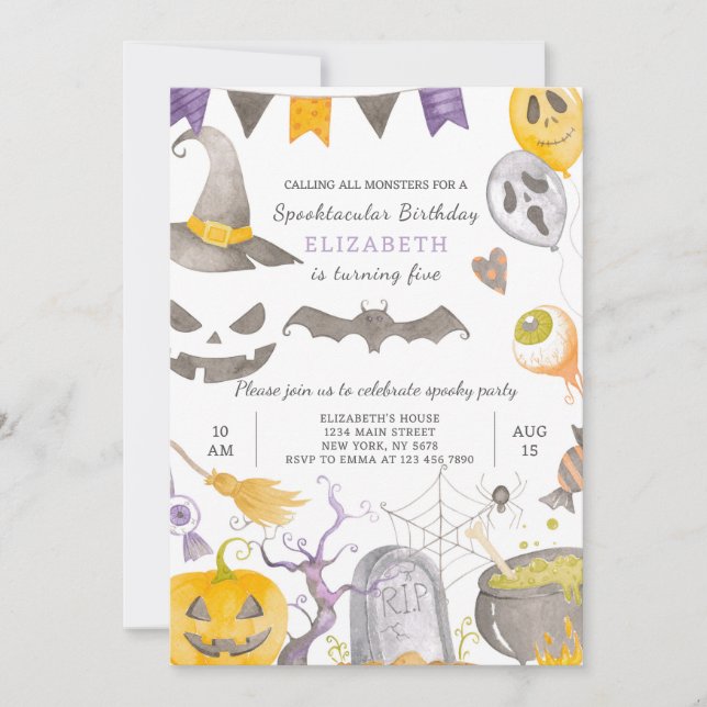 Spooky Halloween Birthday Invitation (Front)