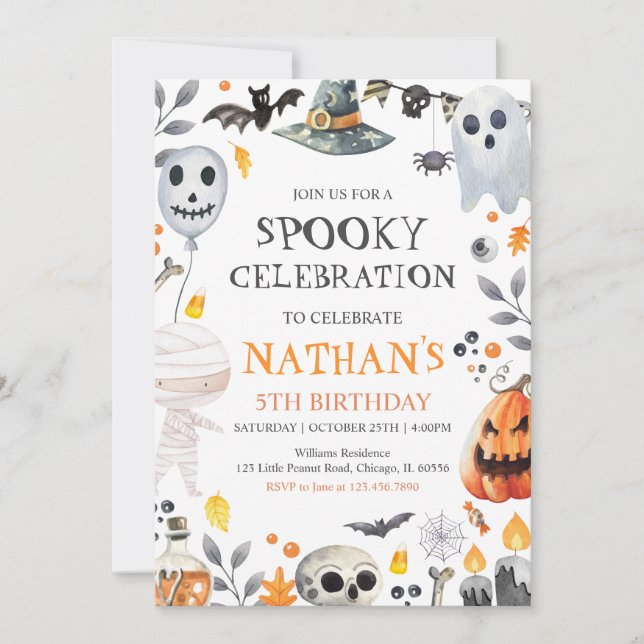 Spooky Halloween Birthday Invitation (Front)