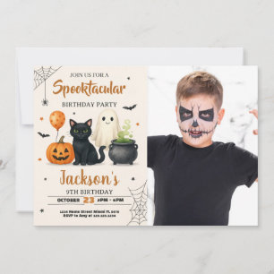 Spooky Halloween Birthday Invitation with photo