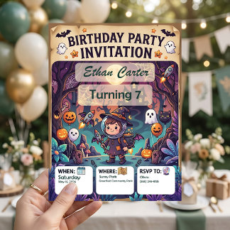 Spooky Halloween Birthday Invitations Customizable