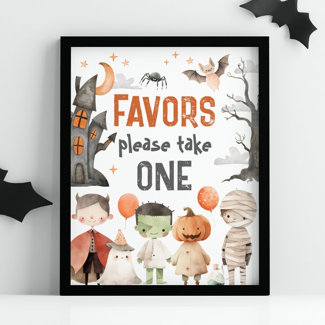 Spooky Halloween Birthday Party Favors Sign (Creator Uploaded)