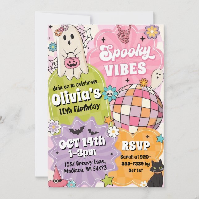 Spooky Halloween Birthday Party Invitation  (Front)