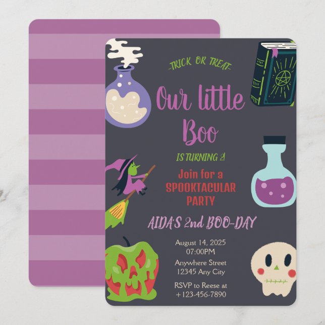 Spooky Halloween Birthday Party Invitation (Front/Back)