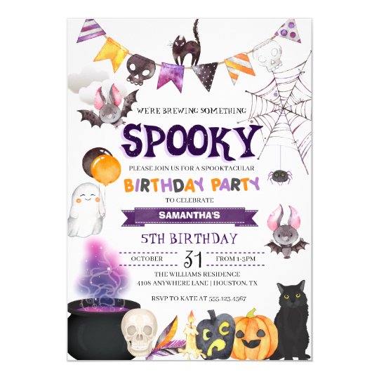 Spooky Halloween Birthday Party Invitation | Zazzle.com