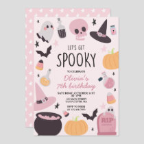 Spooky Halloween Birthday Pink Invitation