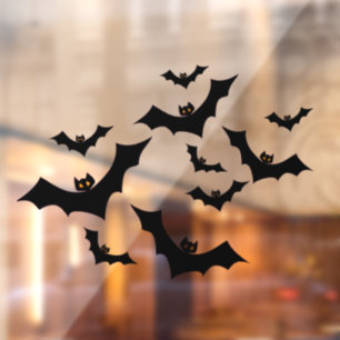 Spooky Halloween Black Bats  Window Cling
