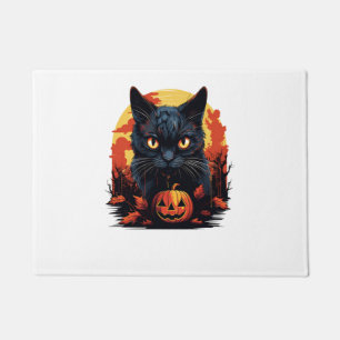 Spooky Halloween Black Cat Doormat