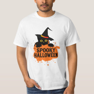 Spooky Halloween Black Cat T-Shirt