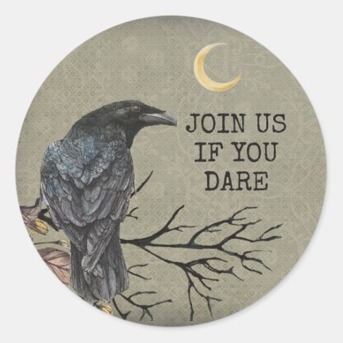 Spooky Halloween Black Raven Sticker