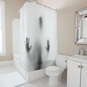 Spooky Halloween Body Shadow Shower Curtain