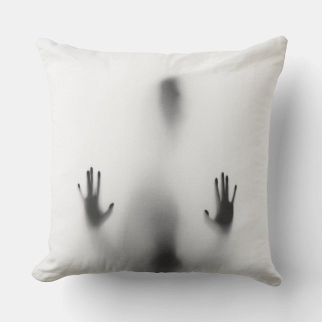 Spooky Halloween Body Shadow Throw Pillow (Front)