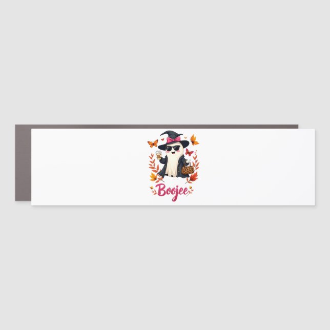 Spooky Halloween Boojee Sassy Classy Ghost  Car Magnet (Front)