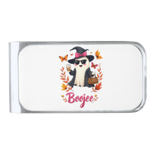 Spooky Halloween Boojee Sassy Classy Ghost Silver Finish Money Clip
