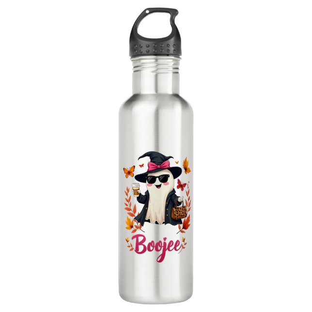 Spooky Halloween Boojee Sassy Classy Ghost  Stainless Steel Water Bottle (Front)