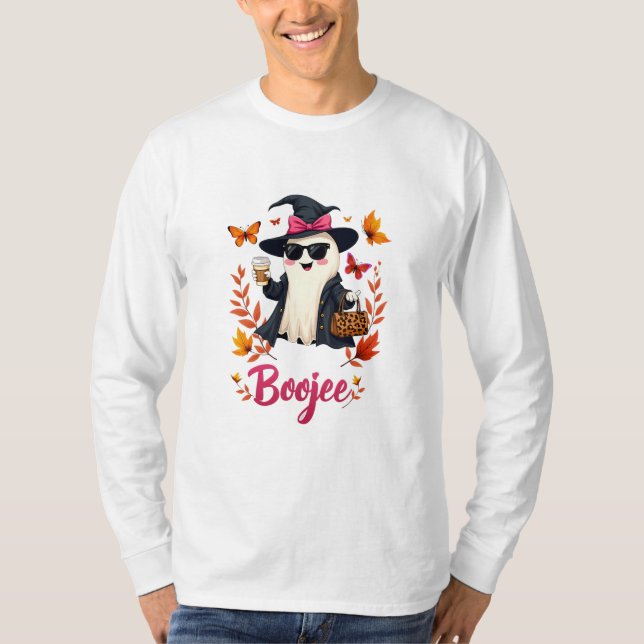 Spooky Halloween Boojee Sassy Classy Ghost  T-Shirt (Front)