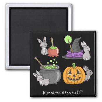 Spooky Halloween Bunnies Magnet by bunnieswithstuff at Zazzle
