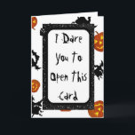 Spooky Halloween Card<br><div class="desc">Spooky Halloween Card with witches and pumpkins and a ghost on the inside saying, "BOO!"</div>