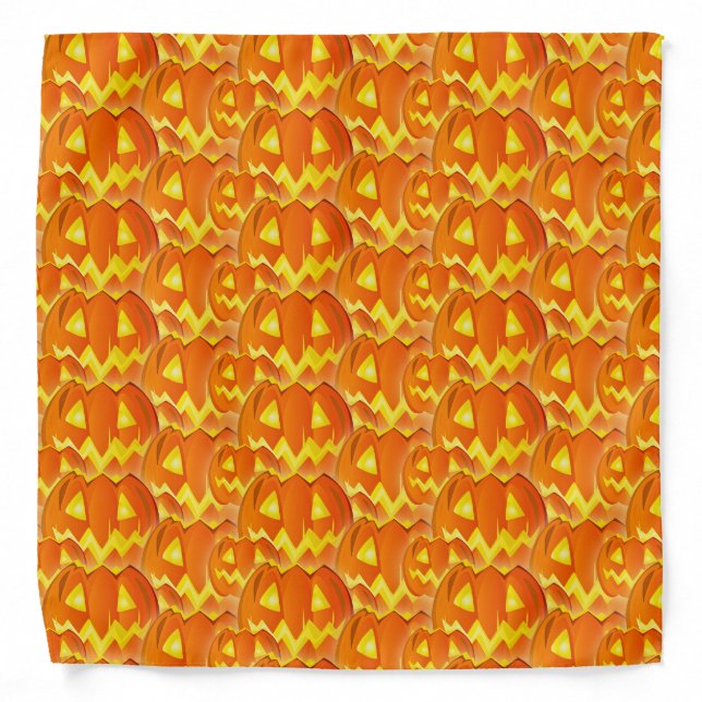 Spooky Halloween Carved Pumpkins Bandana (Front)