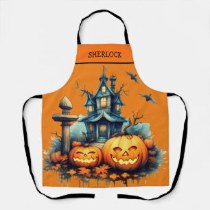 Spooky Halloween Castle All-Over Print Apron