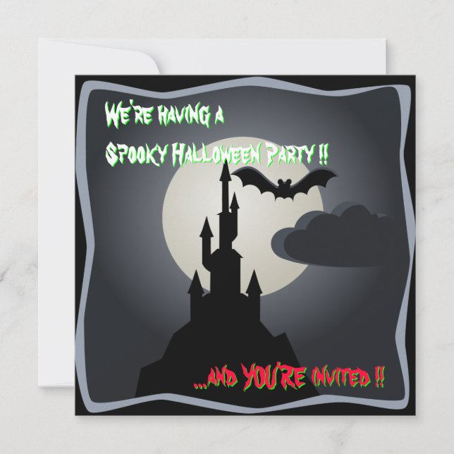 Spooky Halloween Castle Party invitation (Front)